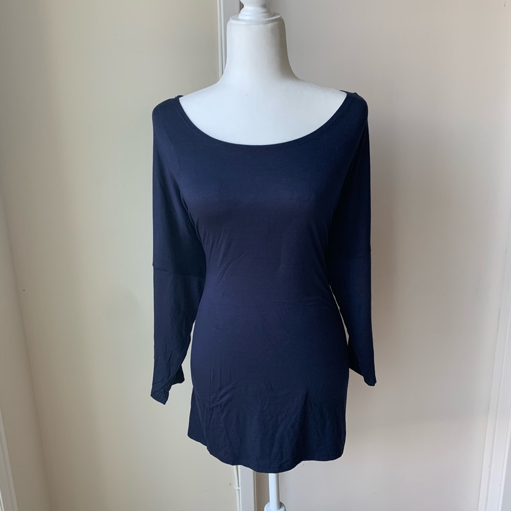 New Navy Blue Drop Shoulder T-shirt Tee Large